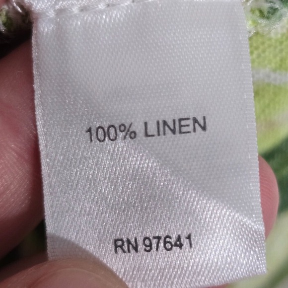 J Jill Love Linen Tie Side Top Large Petite Floral Tropical Short Sleeve Resort - Picture 5 of 10